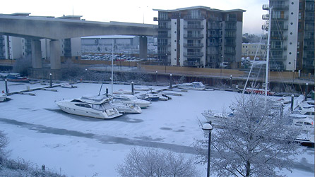 Tina Crocker sent in this amazing shot of the River Ely in Penarth - completely frozen over with snow on top.