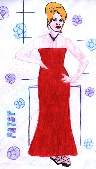 A lady in red