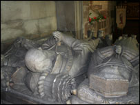 The alabaster effigy of Sir Walter Devereux, Stowe