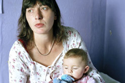 Image: Kim with her baby, from BBC1's Someone to watch over me