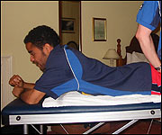 Getting a massage