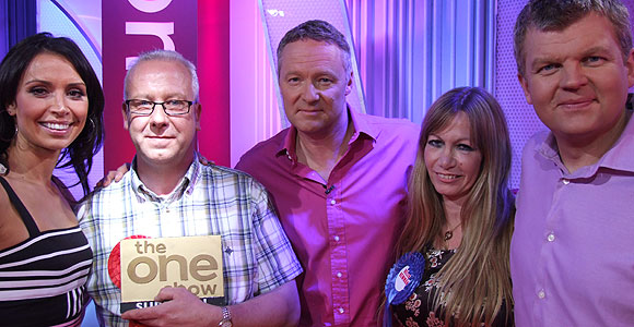 Rory Bremner, contestants and Adrian and Christine