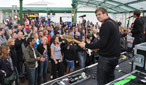 Athlete in Blackpool performing for Dermot O'Leary