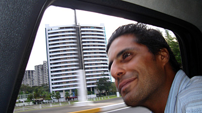 Zubin in a car in Manaus