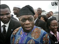 o ex-presidente nigeriano e enviado da ONU ao Congo, Olusegun Obasanjo