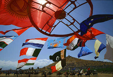 Flags flying, photo by Tom Ang
