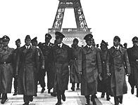 Hitler at the Eiffel Tower, following the fall of France in 1940