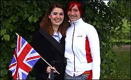 Image of two women with a union flag; link
