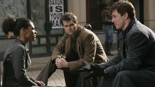 The Doctor, Jack and Martha in The Sound of Drums