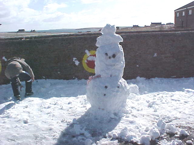 The snowman with hat