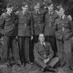 Sgt John 'Jack' Wannop, of Penrith, standing on right, with his RCAF crew members, in January 1944