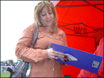 Writing by the RaW tent
