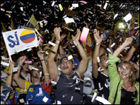 Manifestantes da oposição venezuelana