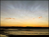 Volcanic sunset captured by Alan Purton from the Severn Estuary just beyond Slimbridge