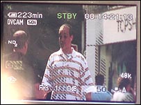 Camera view during DJ Swift video shoot