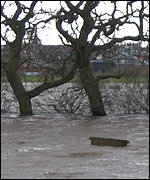 Rawcliffe meadows notice board under flood water
