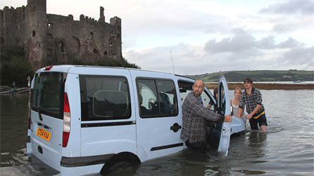 Flooding at Laugharne - image by Alan Evans