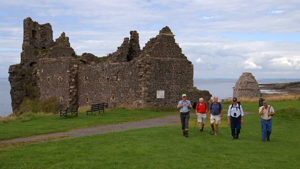Walking past Dunure Castle
