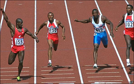 Ben Johnson en la final de los 100 metros planos en Seúl