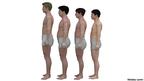 Comparación de cuatro hombres promedio de Nickolay Lamm