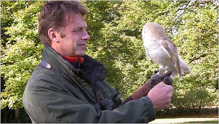 Chris Packham and Barn Owl c/o Paul Greenan