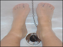 Feet in bath tub