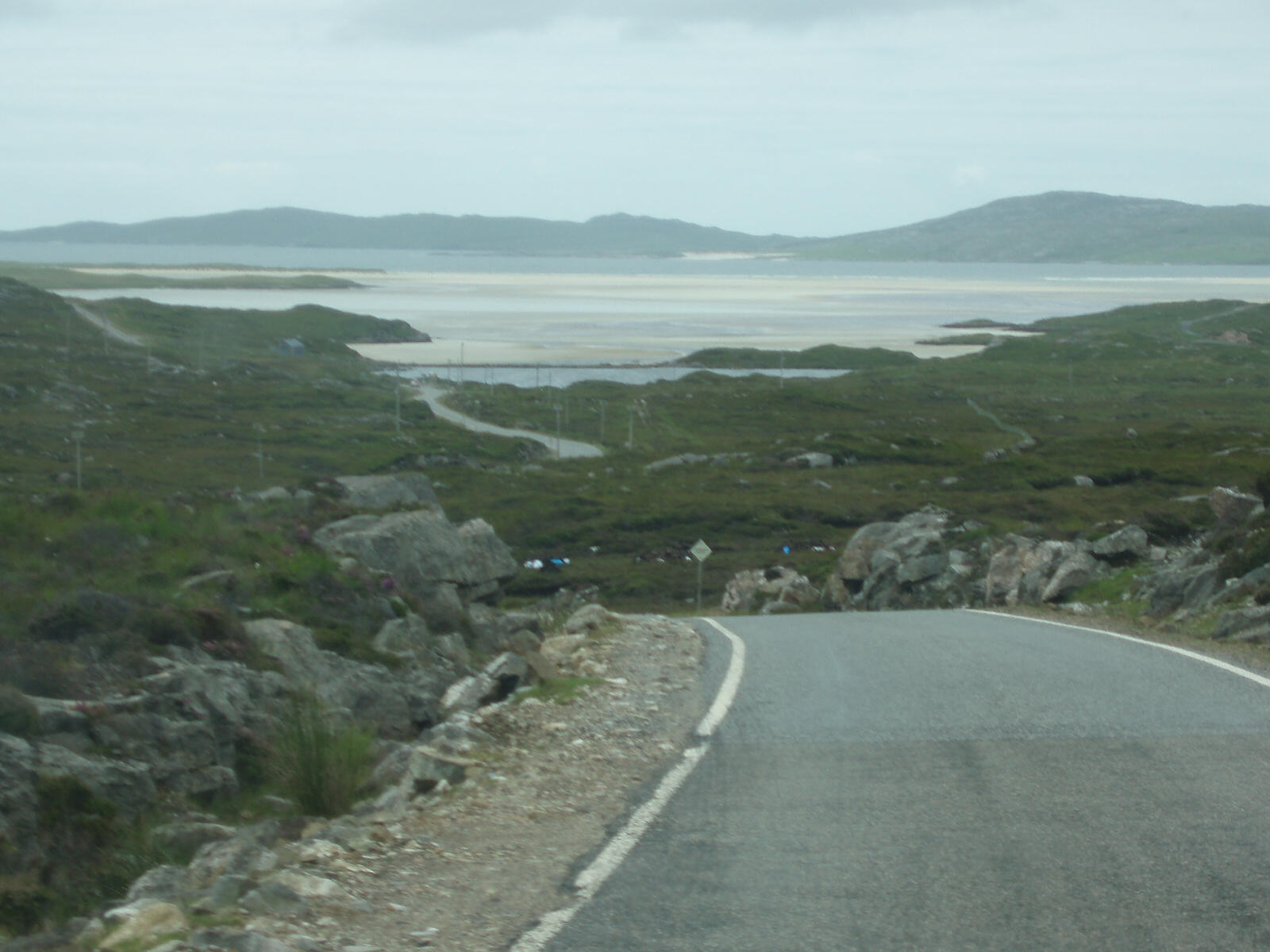 View of Luskentyre Sands with Taransay on the horizon
