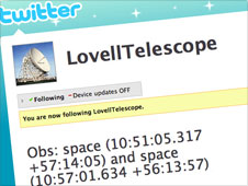 Screengrab of the Lovell telescope twitter page