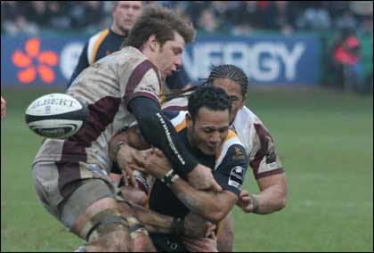 Aisea Havili spills the ball