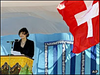 میشلین کالمیره وزیر خارجه و رئیس بوندس رات( هیات دولت) سوئیس