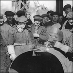 Shipyard worker welding