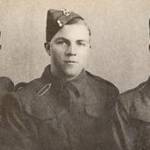 left - Private Henry (Snake) Pratt; centre - Buffalo Hill; right - the author private Walter (Wally) Ives; all members of the 11th Battalion Queens Royal Regiment,nicknamed the Mutton Lancers due to the cap badge depicting a Pascal lamb (lamb with halo, lance and pennant), dating back to Catherine of Breganza.