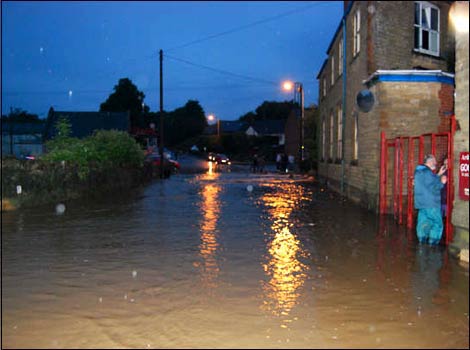 South Street in Crewkerne under water