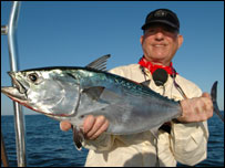 Martin with a fly caught albacore