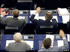 MEPs voting in Strasbourg