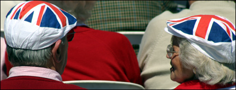Wearing a Union Flag hat