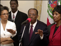 O presidente Jean Bertrand Aristide