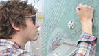 Half of MGMT decorates our 6 Music truck
