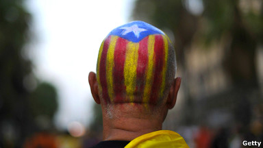 Maniffestante por la independencia catalana