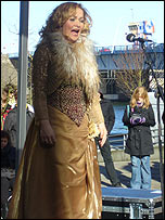 Opera singer Berit Meland sings in an open air show in Aalborg
