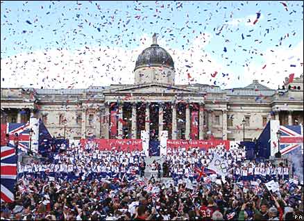 Trafalgar Square, Team GB homecoming parade