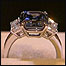 Anel de diamante azul