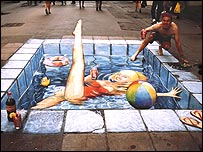 Pool; copyright Julian Beever