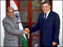 پاکستانی اور بھارتی سیکرٹری خارجہ شیام سرن اور ریاض کھوکھر