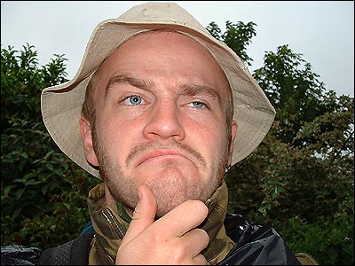 Steve thinks about where to pitch his tent!