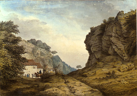Cresswell Crags, Derbyshire (1785) by Samuel Hieronymous Grimm 1733-1794, copyright Tate 2005