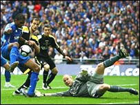 Kanu yn sgorio i Portsmouth