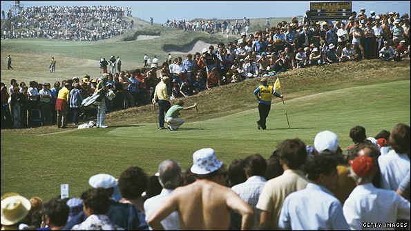 Jack Nicklaus and Tom Watson at Turnberry in 1977
