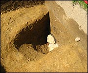 Bronze age cremation pit