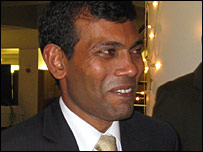 Former President Mohammed Nasheed in London (file photo: Saroj Pathirana)
